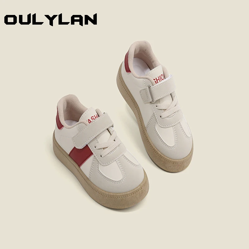 

Children's De training shoes 2024 Spring and Autumn boys sports shoes casual board shoes girls small white shoes soft soled baby