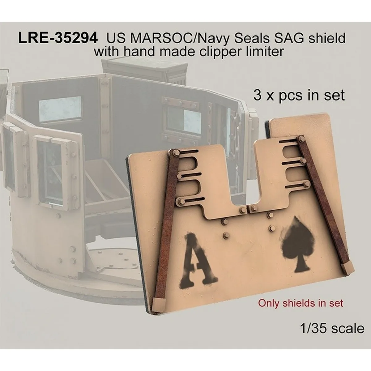 1/35 Scale Figure Resin Model Kit - Protective Gun Tower and Bulletproof Shield - Unassembled and Unpainted - 1359T