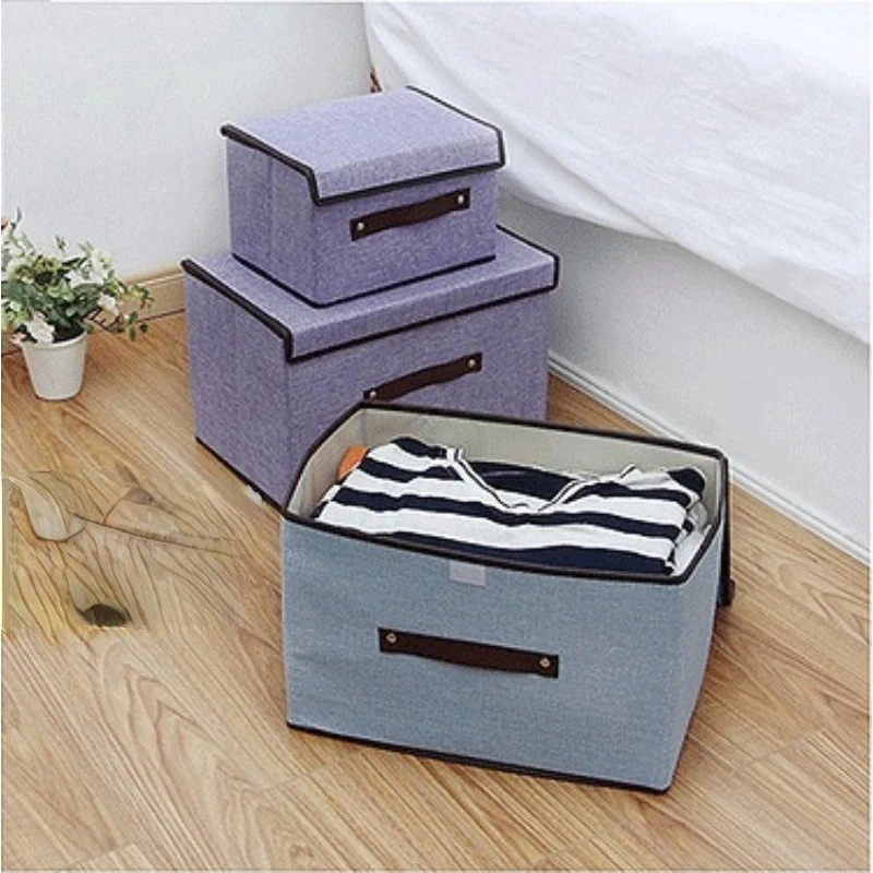 Snacks Book Storage Box Children's Toys Put Basket Double Cover Folding Storage Appliances Bedroom Clothing Organiser Boxs