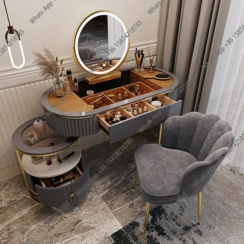 X Luxury Charm Dressing Table Luxury Nordic Salon Drawer Nordic Dressing Table Mirror Chair Storage Coiffeuse Furniture Makeup X