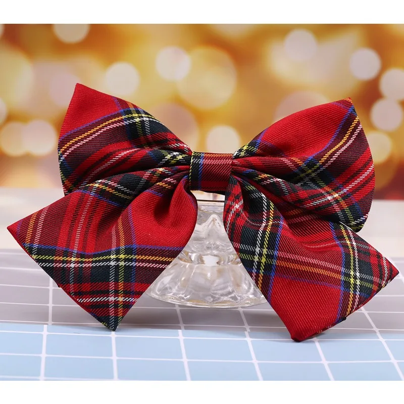 

30pcs 4inch Christmas Plaid Bow Spring Hairpin Fabric Checkered Hair Bow accessories para el cabello pinzas para el cabello