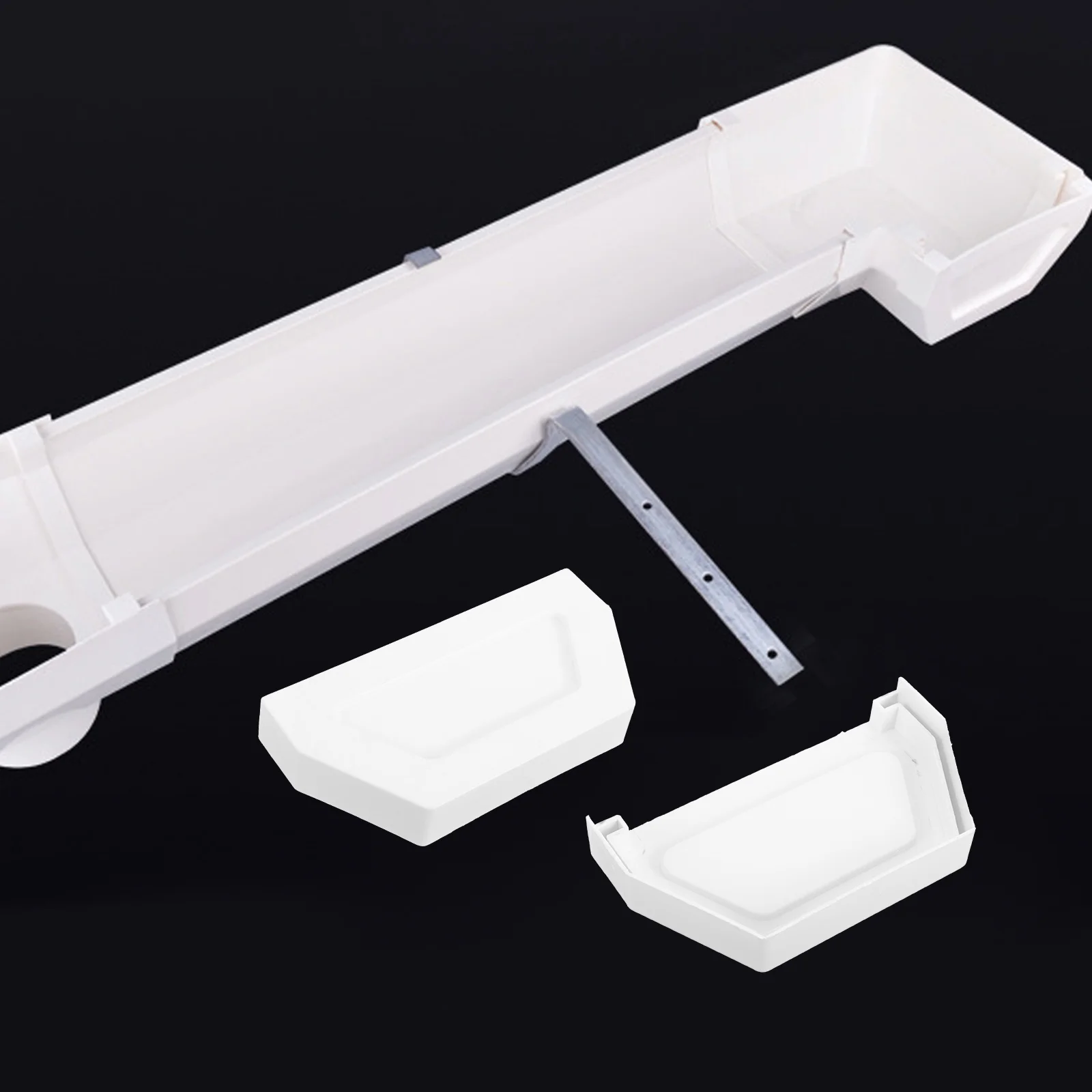 1pcs PVC Gutter End Cap 160mm Rain Gutter Downspout Plug Anti Corrosion Weathering Easy Install Plastic Accessories gutter parts