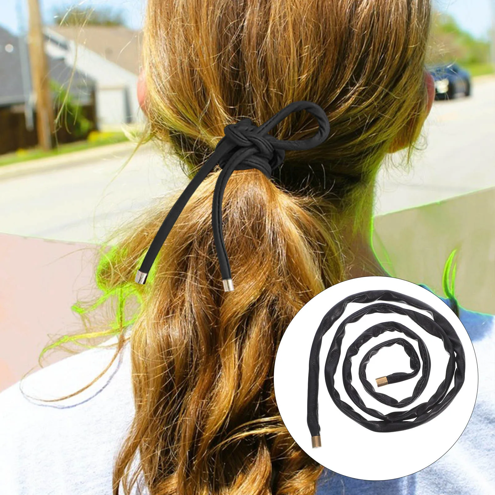 

1Pcs Aluminum Wire Hair Tie Flexible Ponytail Wrap for Women Trendy Hair Bands Lovely Headdress Daily Use