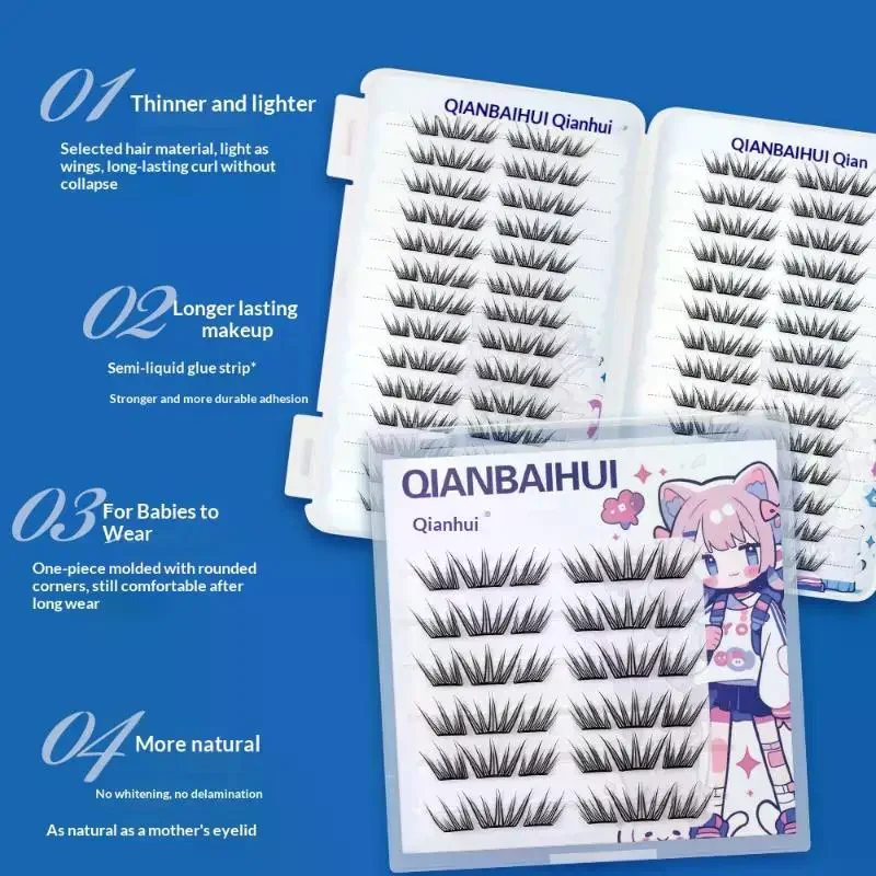 /Kuz/DIY Clusters Eyelashes Glue-free False Eyelashes Natural Eyelash Manga Lashes Soft False Eyelashes Daily Makeup