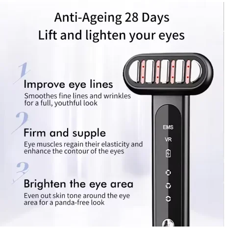 EMS Microcurrent Face Lifting-apparaat Rood licht 360 ° Facial Wand Eye Huidverstrakking Anti-aging Rimpel SPA Huidverzorging Schoonheid