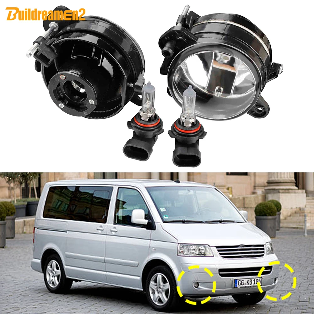 

2 X 55W 100W Car Front Fog Light 9006 Halogen Bulb + Lampshade For VW Volkswagen Multivan T5 2003 2004 2005 2006 2007 2008 2009