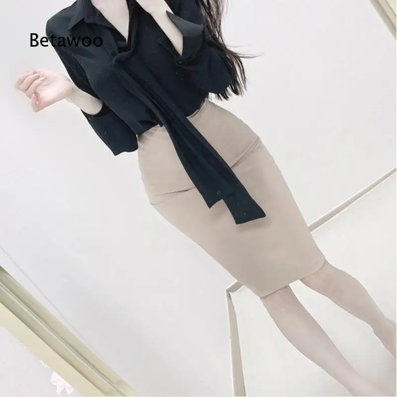 Womens High Waist Midi Pencil Skirt With Inner Lining Back Slit Design Slimming Bodycon Bottom Elegant Sexy Skirt For Dating Pa
