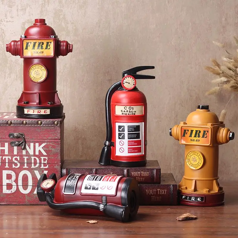 Retro fire  piggy bank ornament, home creative props bar unit event prize piggy bank