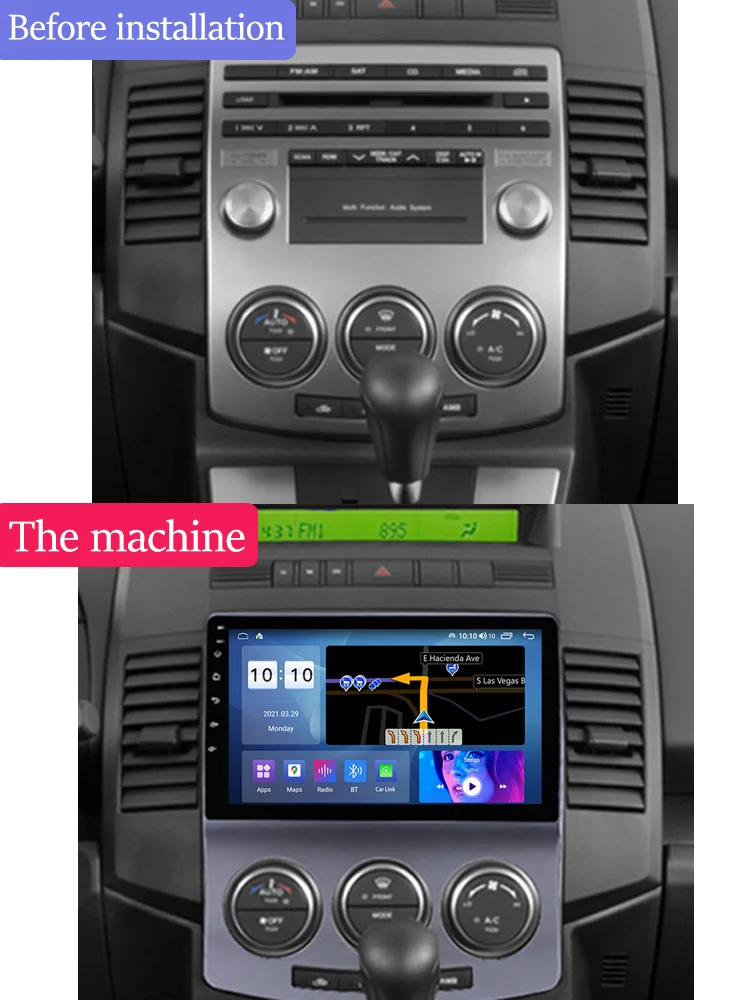 Carplay No 2Din Screen Android 13 For Mazda 5 2005 - 2010 Multimedia Car Player GPS Auto Radio Stereo Unit Navigation DVD 5G USB