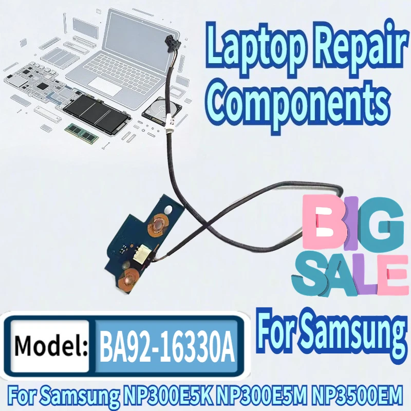 

95% New For Samsung NP3500EM NP300E5L NP300E5K NP300E5M Laptop Switch Power Button Board With Cable Repairing BA92-16330A