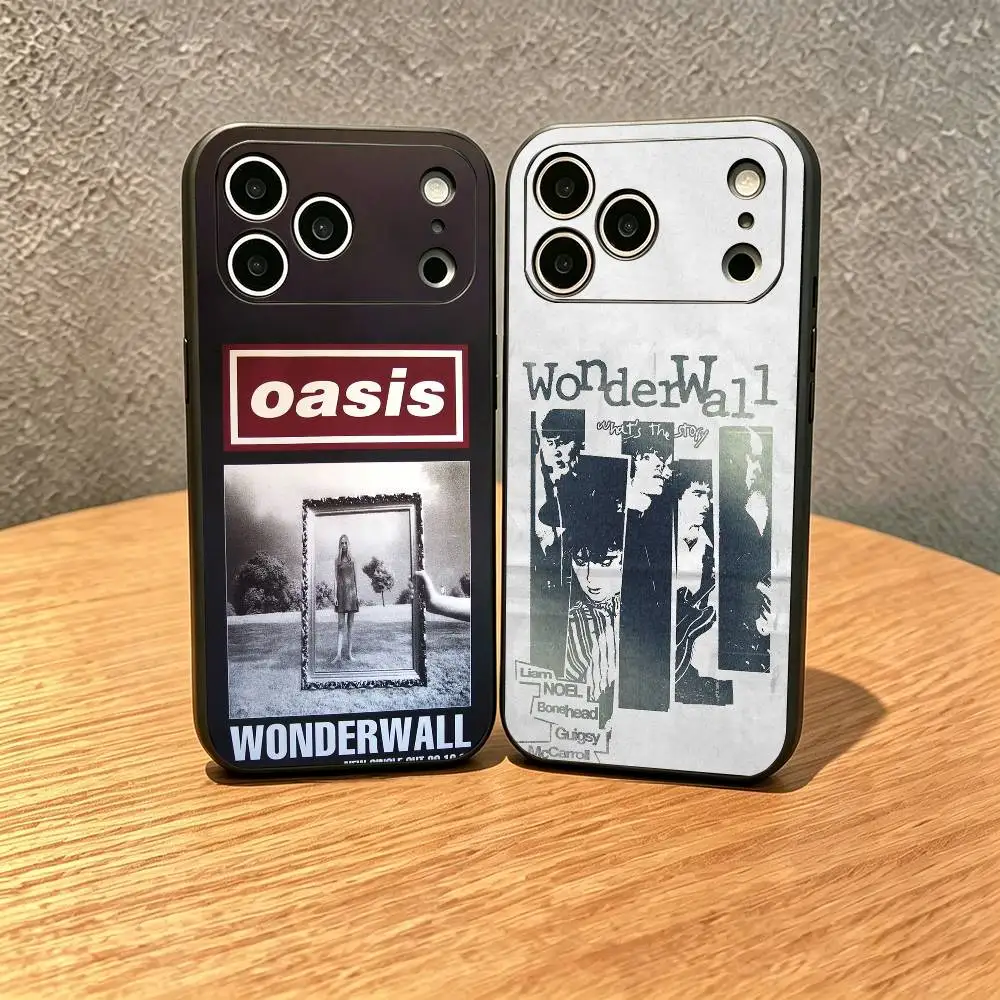 Band Oasis W-Wonderwall  Phone Case For iPhone 17,16,15,14,13,12,11 Plus,Pro Max,Soft Silicone Black Cover