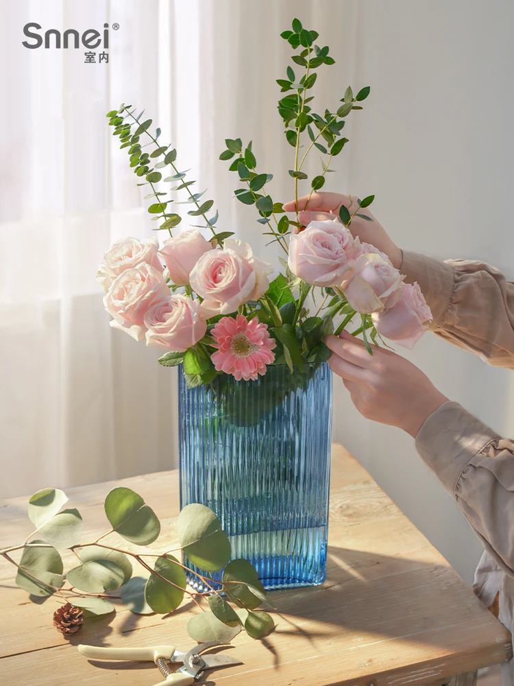 

Creative glass vase ornaments living room table hydroponics green plant flower arrangement device