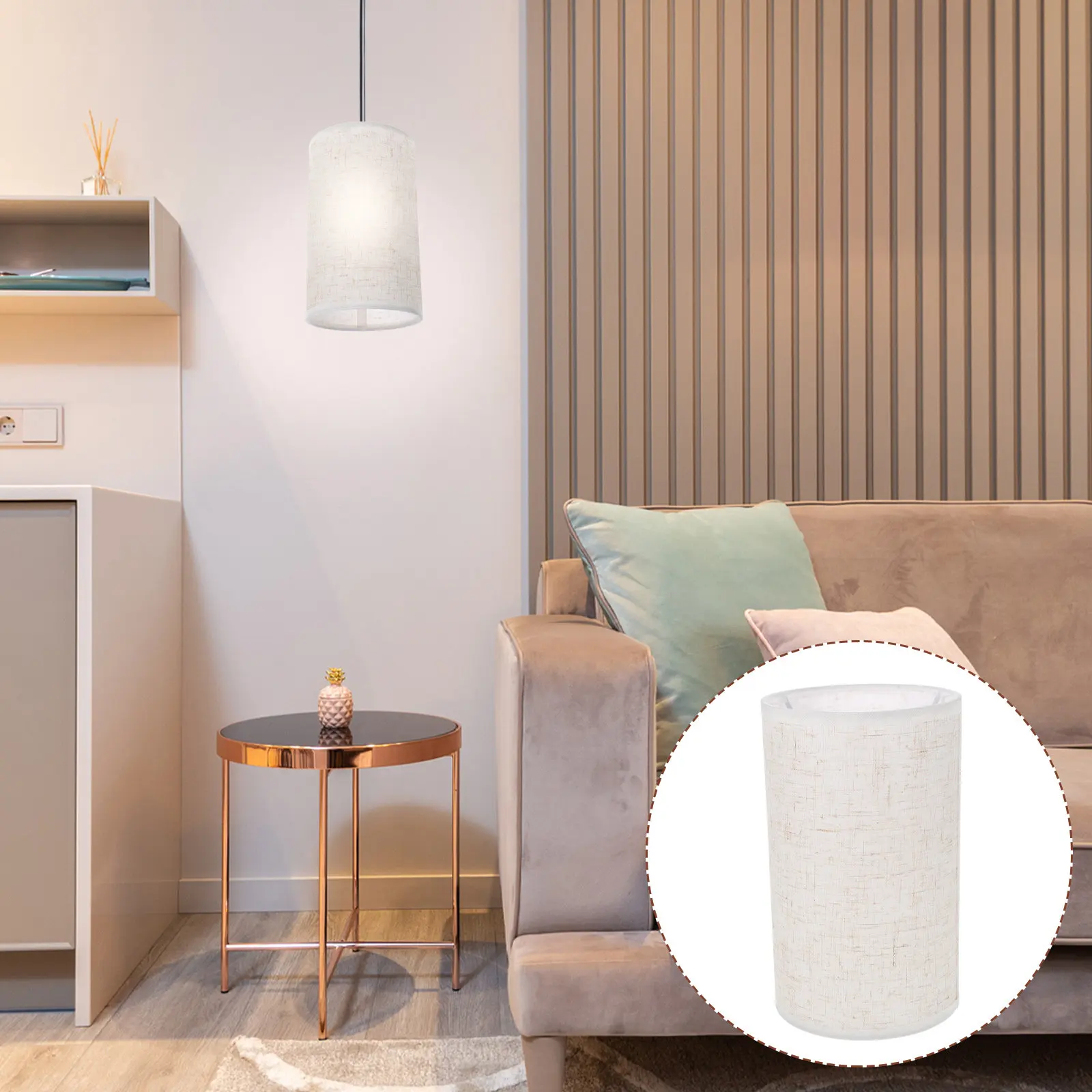 

Small Cloth Lampshade Drum Design Indoor Light Cover Wall Lamp Shade Replacement Lamp Accessory Small Lampshade