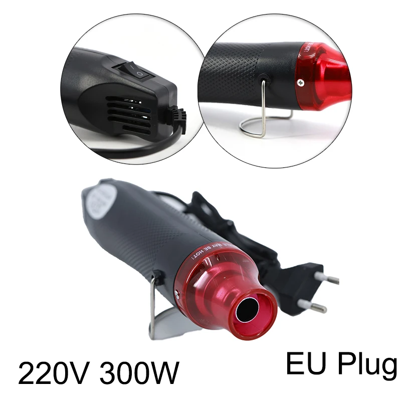 

AC 220V 300W EU plug Standard DIY Hot Air Heat Gun Plastic for Mobile Phone Repair Tool Hair Dryer Welding Support Seat Shrink t
