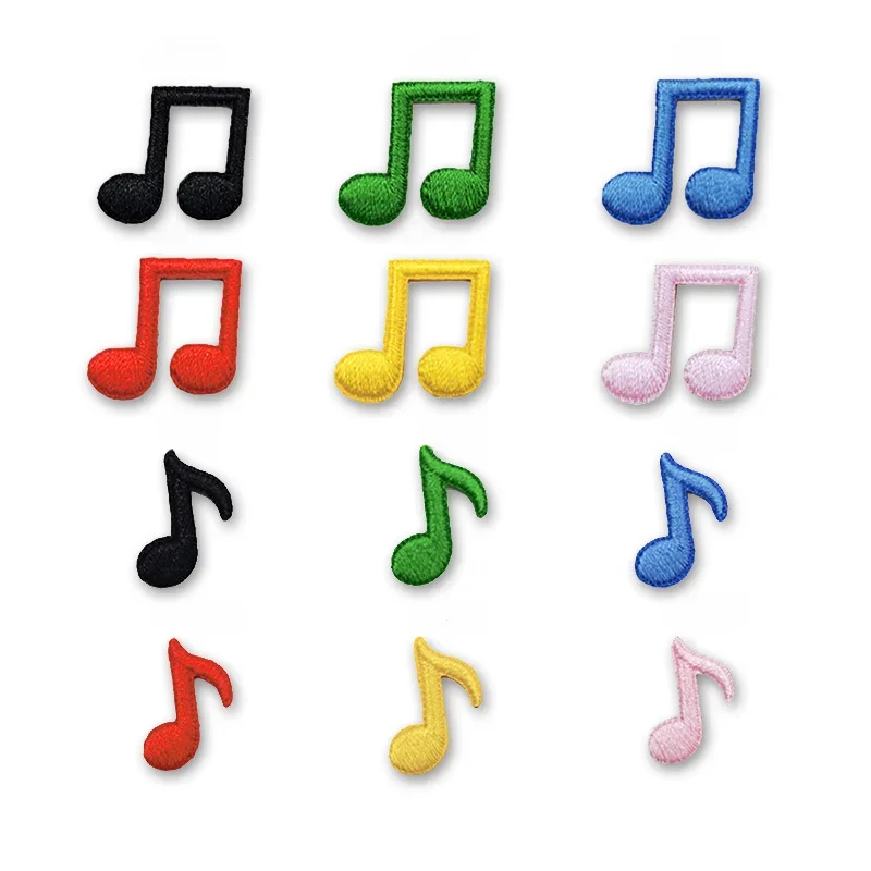 200pcs/Lot Stick-on Cute Small Music Note Embroidery Patch Letter Hat Shirt Bag Clothing Decoration Accessory Craft Diy Applique