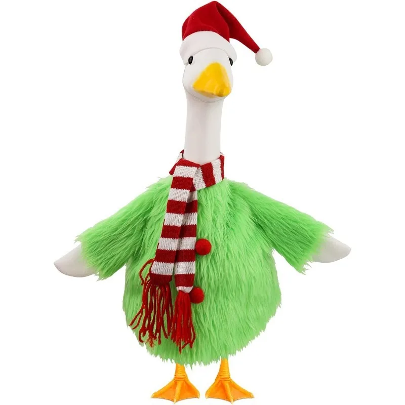 Divertida traje de ganso verde, disfraz de ganso de Navidad para porche de 23 pulgadas de alto, ganso para patio, césped, jardín al aire libre, decoración navideña, Cosplay