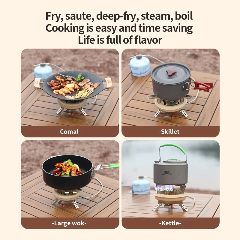 BRS-201A خمسة الأساسية شرسة موقد التخييم الشواء أداة ستار موقد المحمولة في الهواء الطلق معدات الطبخ موقد غاز موقد للتخييم