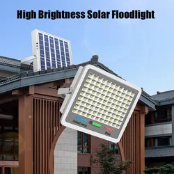 Solar Outdoor Street Lights High Bright LED Floodlights Remote Control Dimmable Motion Sensor Garden Lamp