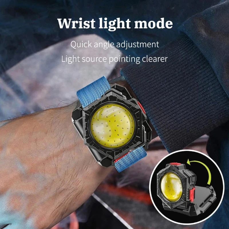 Portable Headlamp Multifunctional COB Headlight USB Rechargeable Wrist Light Flashlight Outdoor Night Running Waistpack Lamp