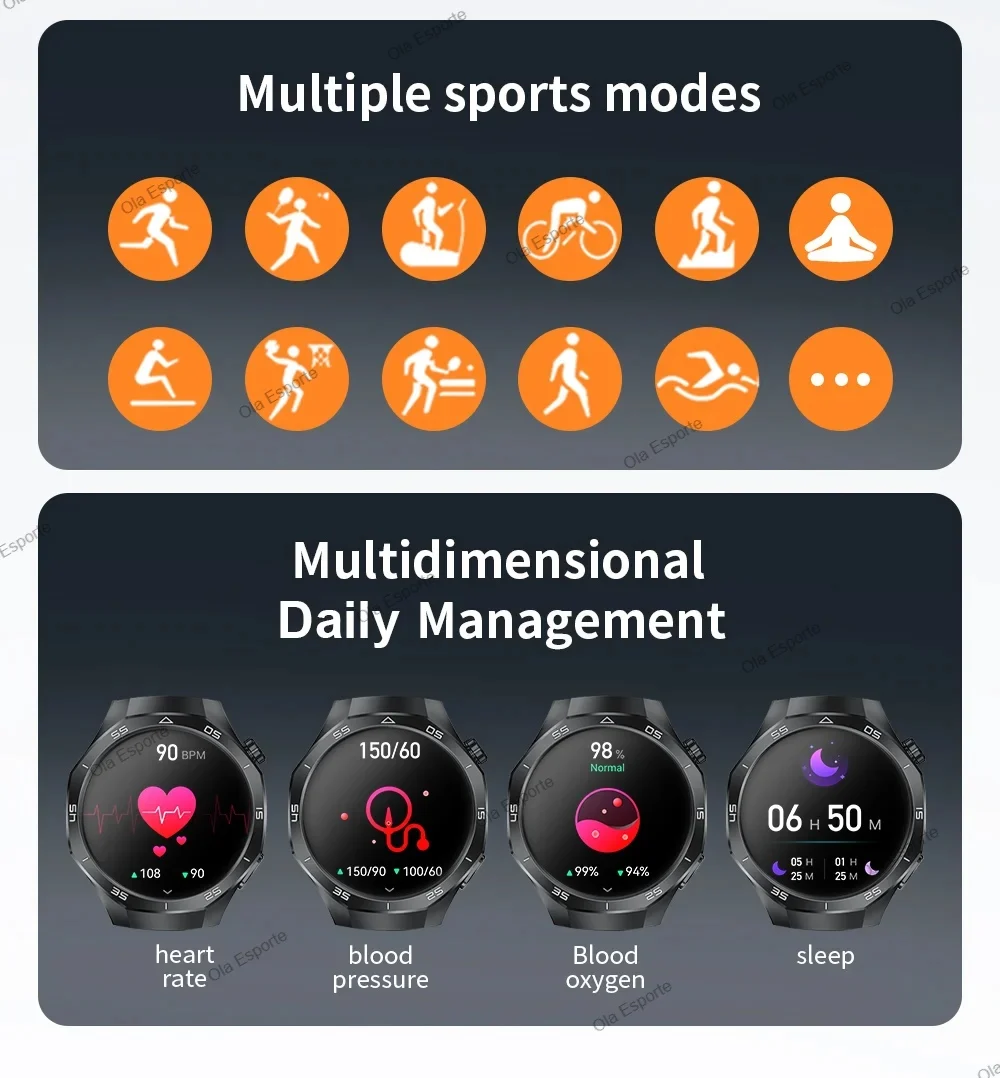 2026 New Smart Watch Men AMOLED HD Screen GPS Motion Trajectory Heart Rate Bluetooth Call SmartWatch Waterproof Android iOS Ht30