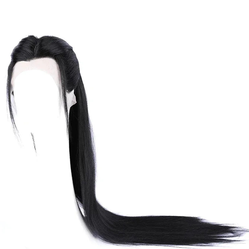 كلمة الشرف شان هو لينغ ون كيكسينغ تشو زيشو الدانتيل الجبهة تأثيري أسود طويل مستقيم زي الشعر الاصطناعية + غطاء شعر مستعار مجاني