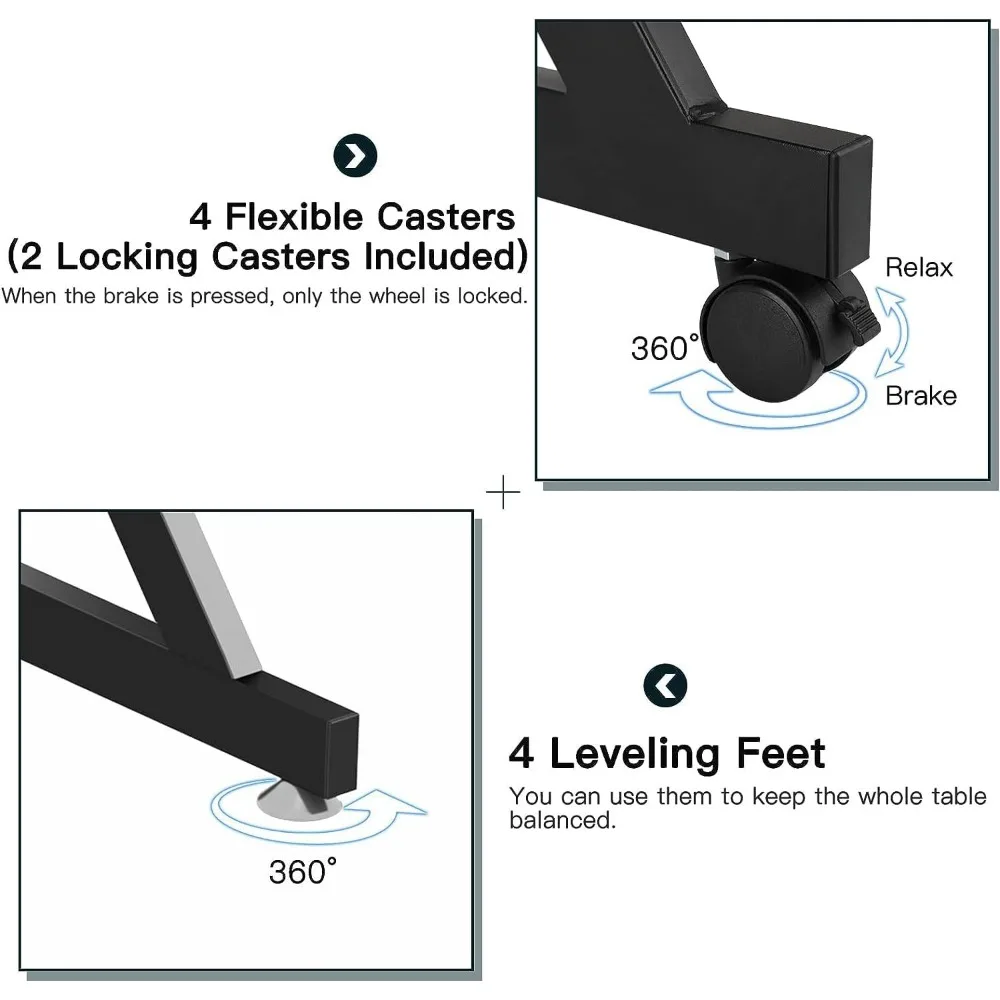 27 дюймовый офисный школьный стол, маленький компьютерный стол с колесами, стол Z-образной формы со штативом для хранения