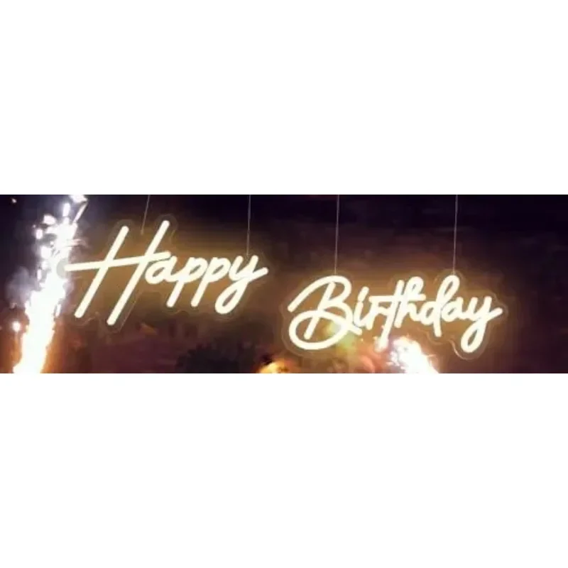 

31 "x15" Happy Birthday Light Emitting Diode Neon Wall Mounted Outdoor/Car Advertising DC Power Supply