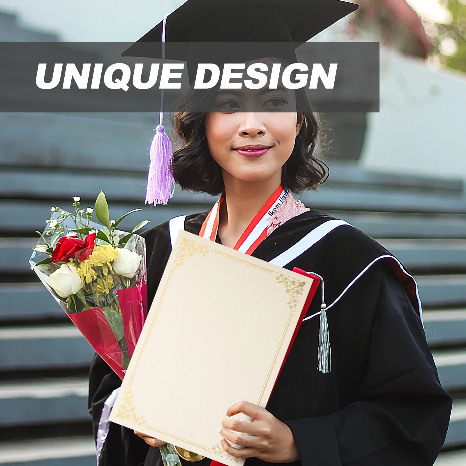 

10 Sheets Certificate Paper Diploma Printable Blank Liner Elegant Border Design for Awards Honors Recognition School Office Use