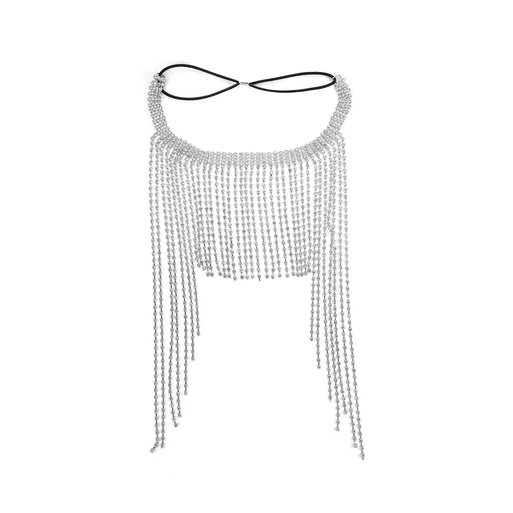 Stylish Women\'s Hair Accessories Bohemian Exaggeration Full Of Rhinestones Retro Ethnic Style Long Fringe Bridal Headwear