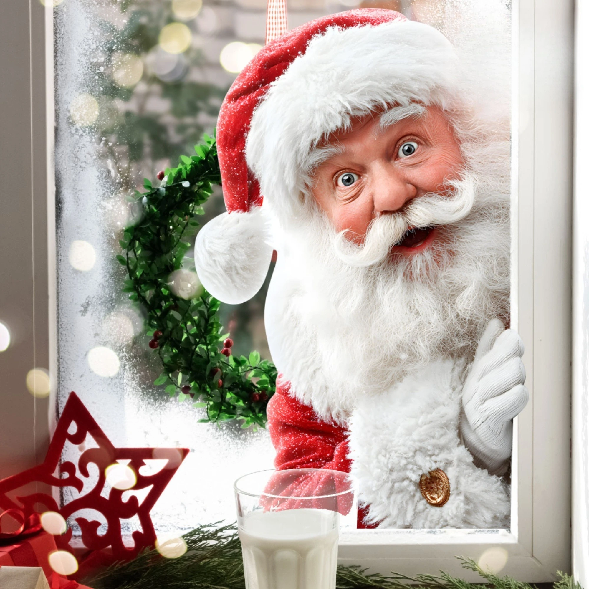 1pc Weihnachten Dekoration Urlaub Santa Claus Fenster Statische Aufkleber für Schlafzimmer Wohnzimmer Hause Glas Tür Wasserdicht Aufkleber