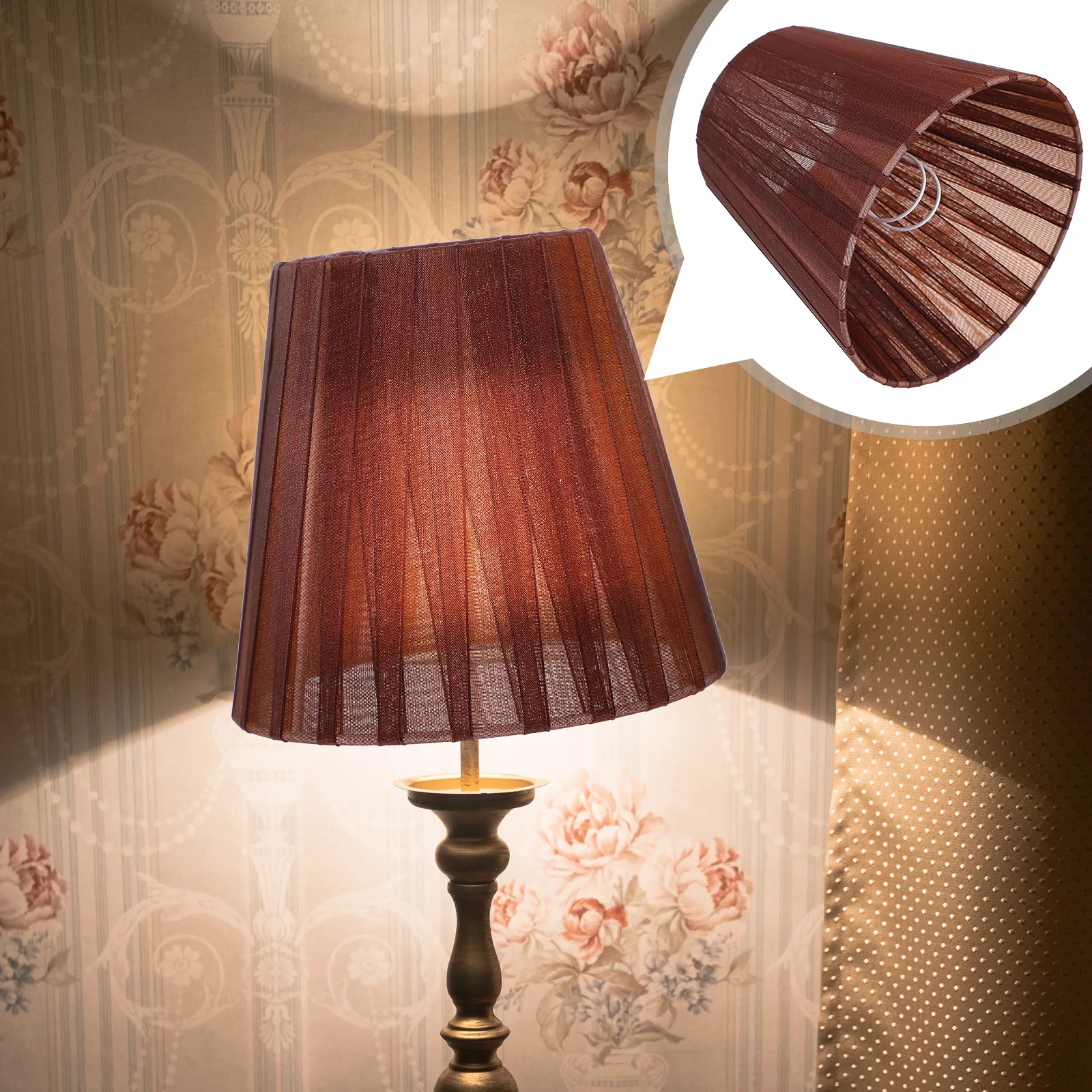 

2Pcs Translucent Clip-on Gauze Lamp Shade Cloth Art Cover Suitable for Ceiling Wall Floor Lamp Romantic Warm Light Shade