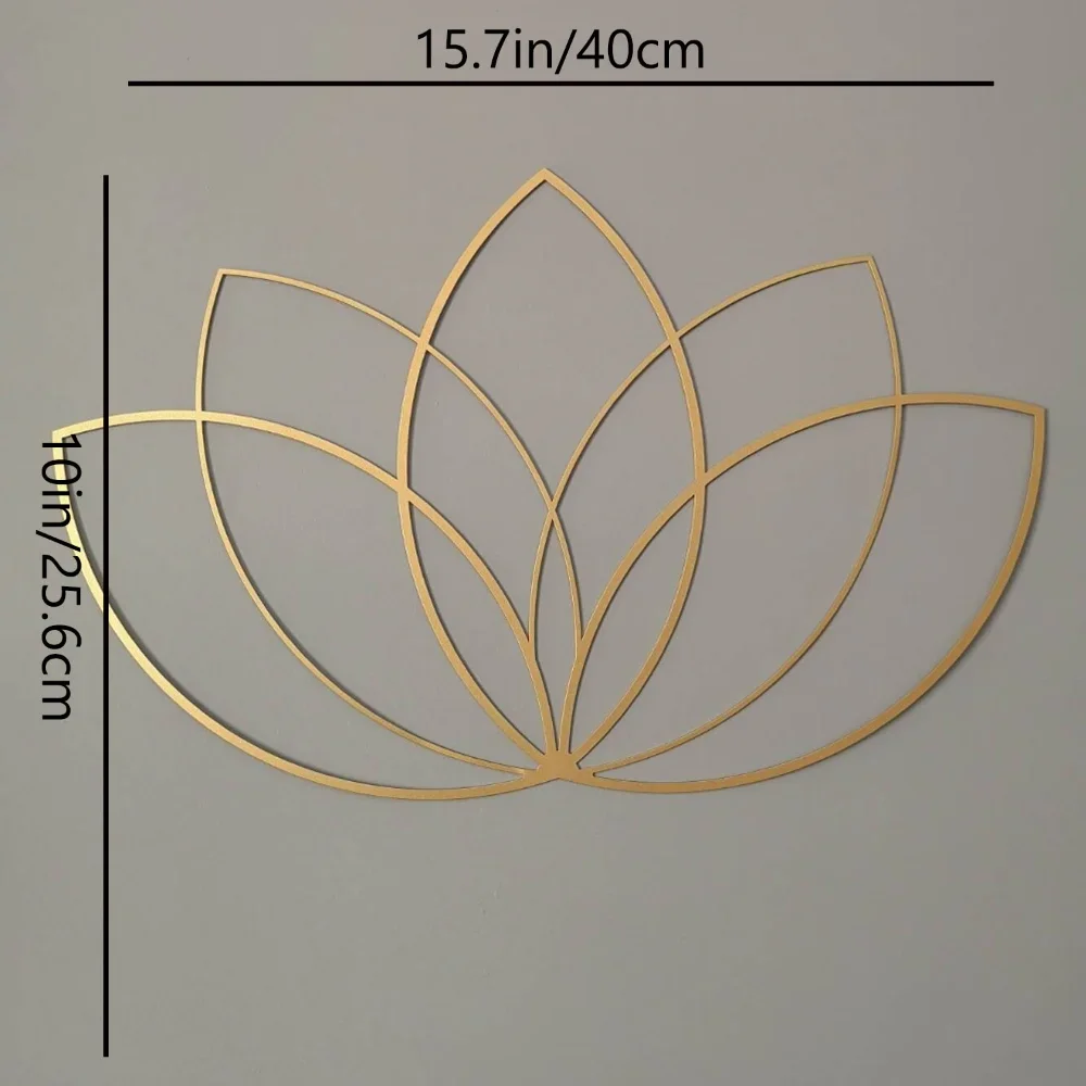 1 Pc Lotus Gold Wall Decor - A Stunning Metal Wall Art Treasure, a Special Gift for Yoga Instructors, Graceful Lotus Flower