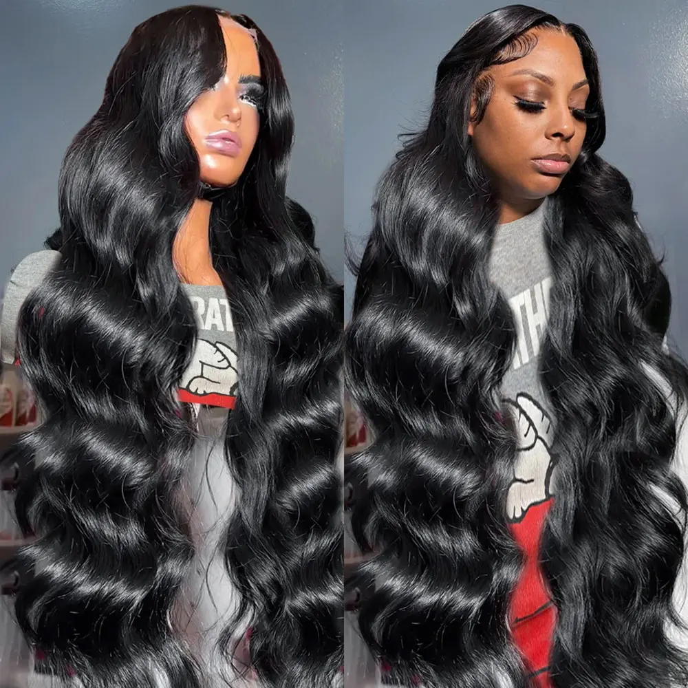 13x4 13x6 Transparent Lace Front Human Hair Wigs Brazilian 36 Inch Body Wave 360 Full Lace Frontal Wig For Black Women