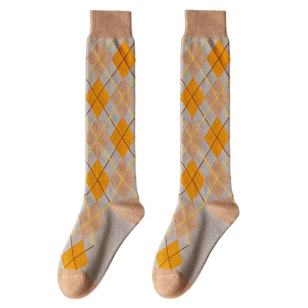 

Unique Plaid Stripe Check Socks Streetwear Harajuku Knee High Stockings Elastic Academic Atmosphere JK Stockings Women Cosplay