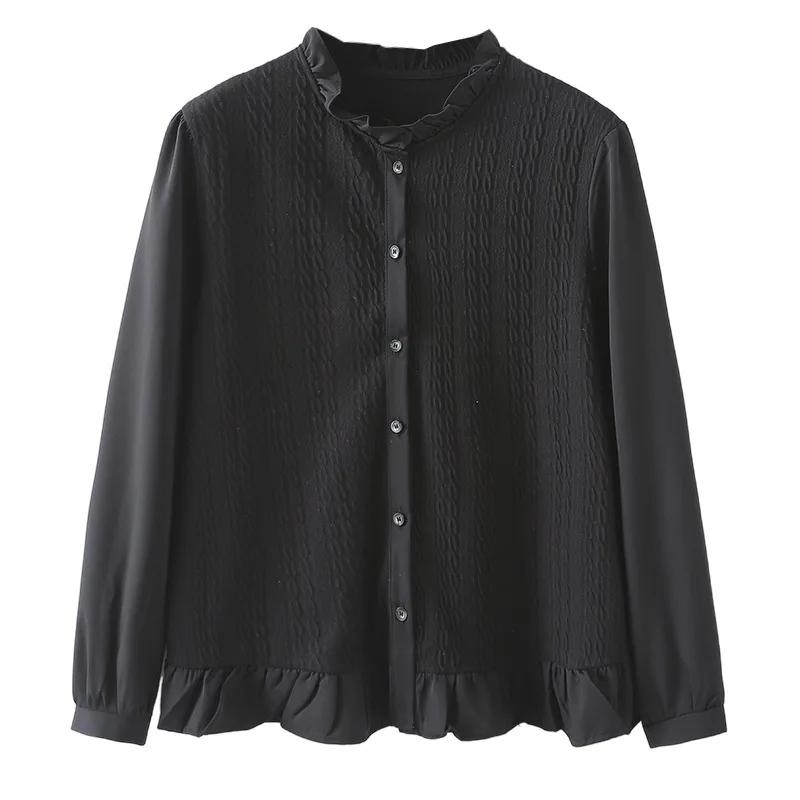 

Spring Plus Size Blouses 2025 New 100KG Stylish Twisted Long Sleeved Women Shirt 2503