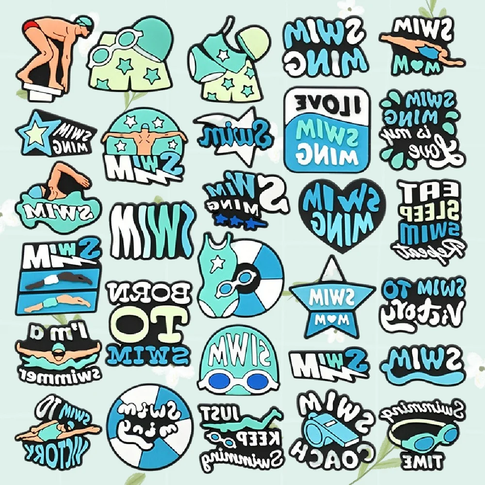 

Swimming Series DIY Shoe Accessories Love Swimming Strokes Decorations Athlete Victory Sports Fan Shoe Customization