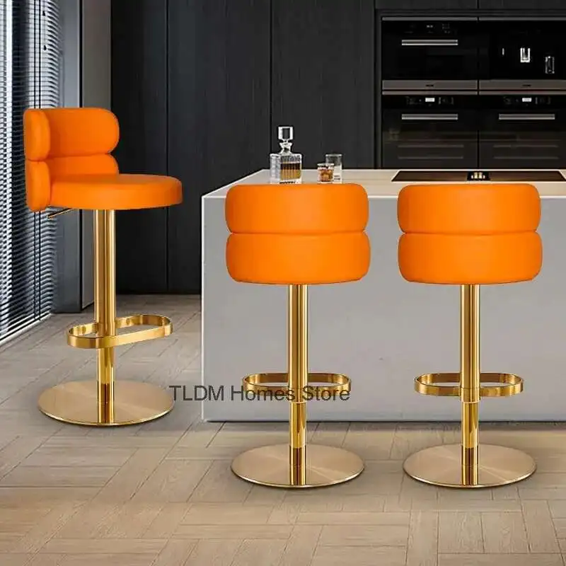

High Stool Kitchen Lightweight Chair Swivel Design Home Bar Cheap Counter Stools Furniture Comfortable Metal Chairs Height