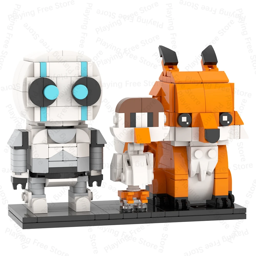 MOOXI MOC أنيمي الكرتون Brickheadz روبوت السفينة متوافق أرقام ألعاب مكعبات البناء للأطفال الكبار الأصدقاء هدية لتقوم بها بنفسك الطوب