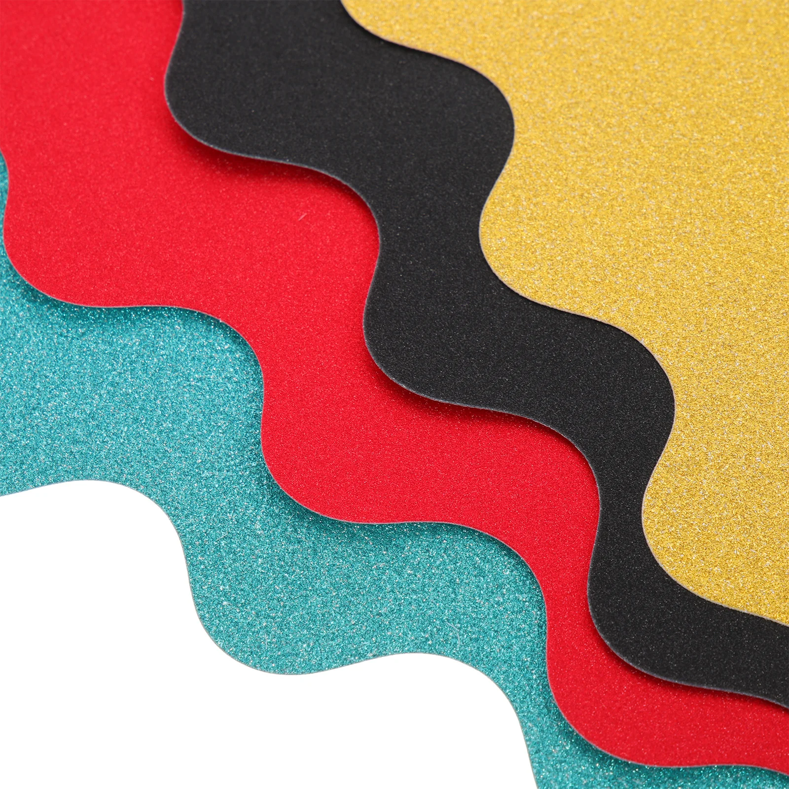

40pcs Decorative Border Paper Wave Glitter Bulletin Board Trim Shiny Scallop Edge For Classroom Office Wall Blackboard