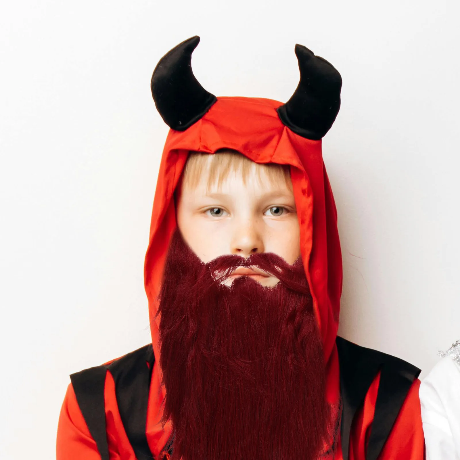 

Fake Beard Burgundy Realistic Long Halloween Costume Facial Hair Pirate Beard Party Accessory Fake Facial Hair