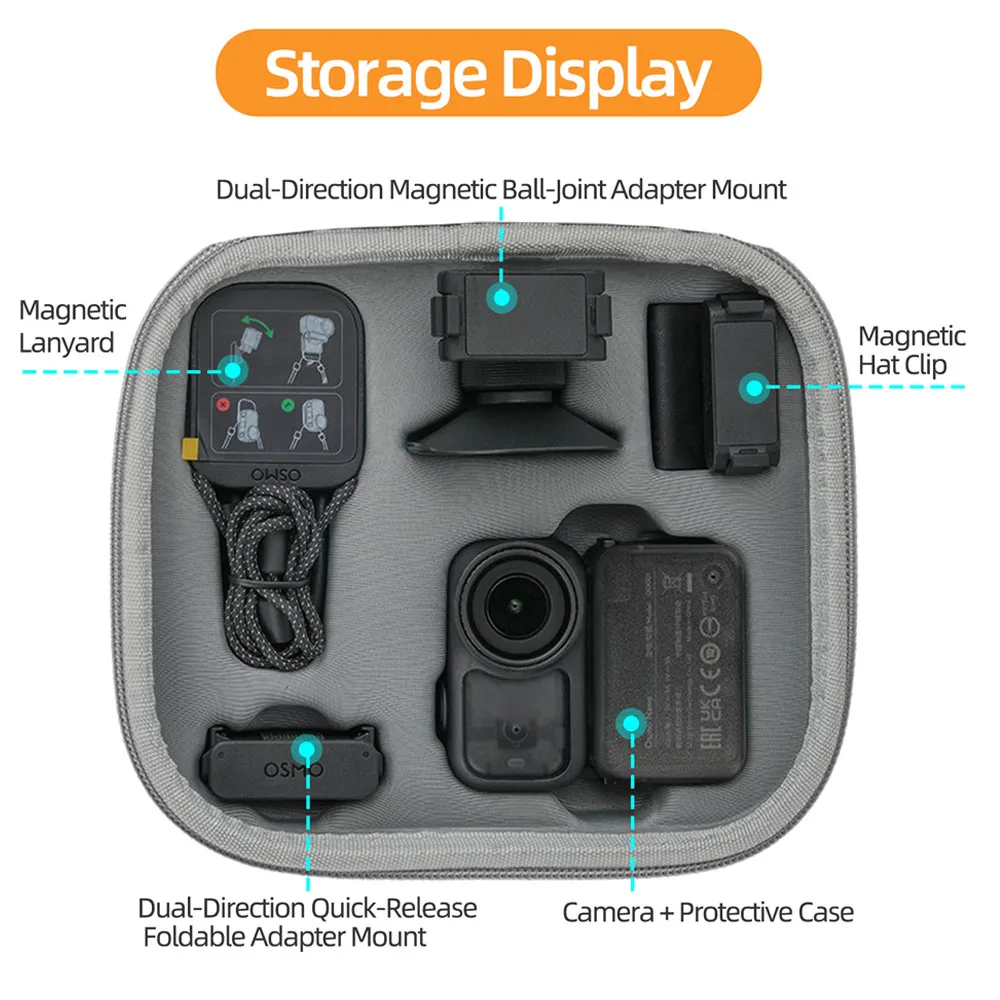 حقيبة حمل حقيبة سفر مع سوار معصم لـ DJI OSMO نانو ملحقات الكاميرا حقيبة تخزين صندوق حقيبة يد من البولي يوريثان للإصدار القياسي