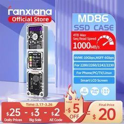 Fanxiang MD86 M.2 SSD caja 10Gbps NVMe/NGFF-SATA protocolo Dual USB 3,2 Gen2 tipo C SSD para 2280/2242/2230 caja de disco SSD