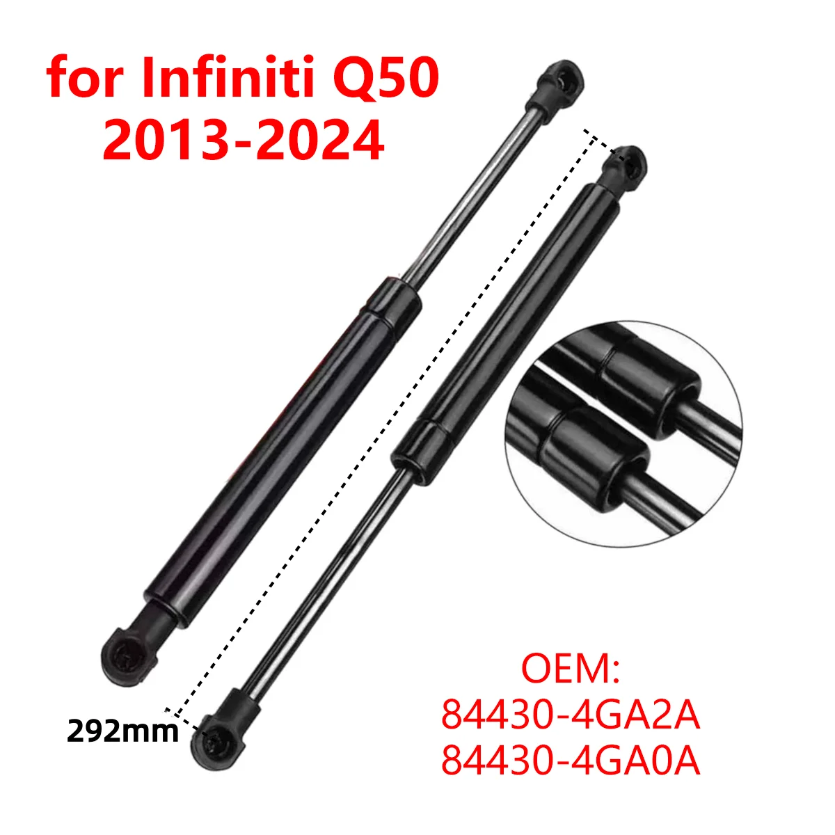 2 szt. 844304GA2A do Infiniti Q50 2013-2024 Amortyzatory gazowe klapy bagażnika tylnego, wsporniki podnoszenia