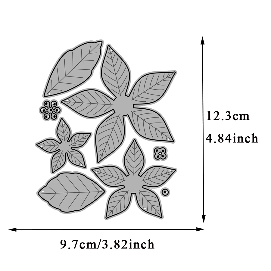 Lucky Goddess Metal Cutting Dies Poinsettia Set Diy Scrapbooking Photo Album Decorative Embossing Paper Card Crafts