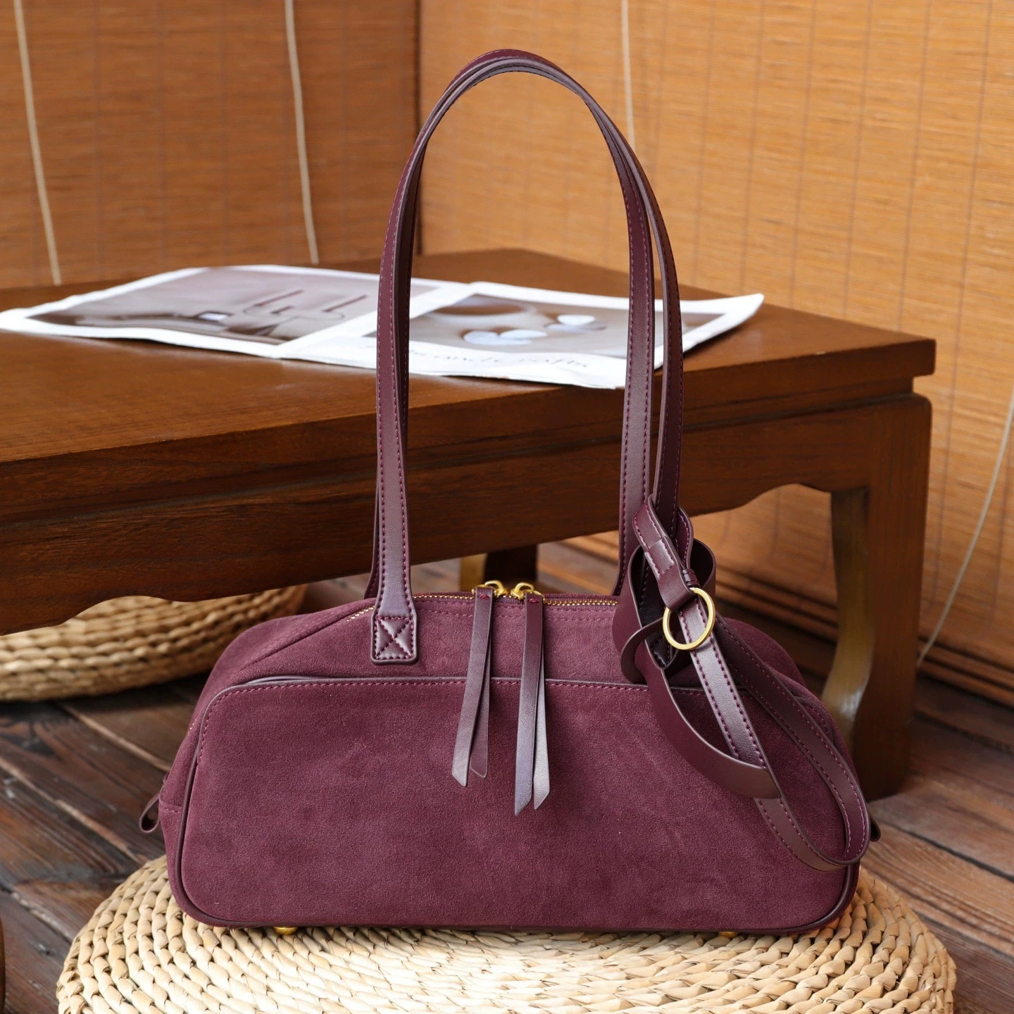 

2026 New Suede Genuine Leather Handbag Fashion Ladies Cow Leather Tote Bag Women Shoulder or Crossbody Bags