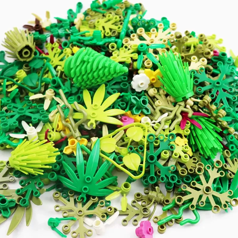 DIY Garden Plants Jungle MOC Building Blocks Tree/Flower/Grass Accessories Replace Bricks Parts Educational Toys Gift For Kids
