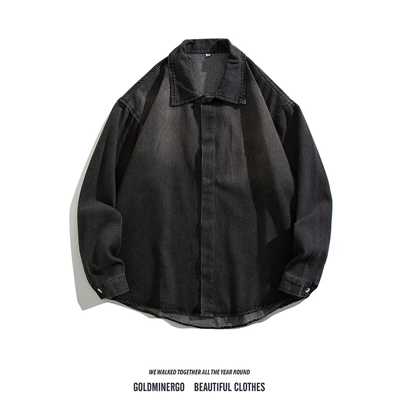 

Мужская джинсовая куртка High Street INS свободного кроя с вышивкой, повседневная, от ведущего бренда, весенняя, модная, длинная, рабочая одежда