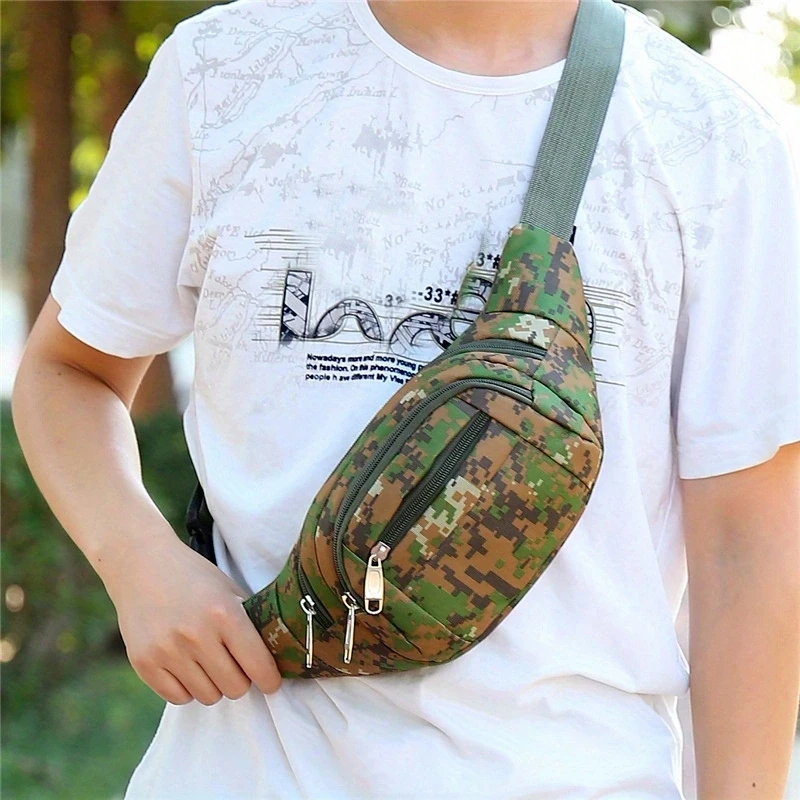 1PC New outdoor men\'s waist pack mobile phone bag multi-functional sports leisure men\'s bag outside camouflage single shoulder o