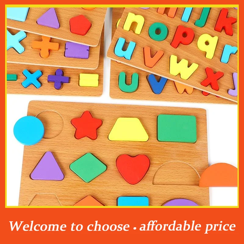 

TH Colorful Alphabet Number Wooden Puzzles Kids Intelligent Matching Game Preschool Children Early Educational Toys