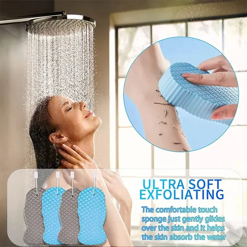 Super Soft Exfoliating Sponge Body Scrubber Bath Exfoliating Scrub ฟองน้ําอาบน้ําแปรง Body Dead Skin Remover ชุดว่ายน้ําเครื่องมือ